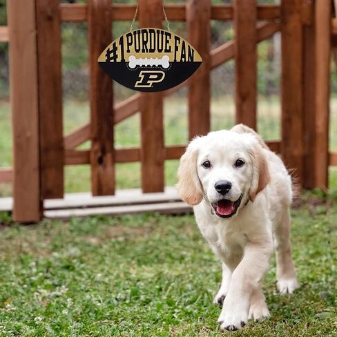 NCAA #1 Purdue Boilermakers Best Fan's Football Shape Sign with Dog Bone Design, Sporty Fence Sign College Football Fan Waterproof Wooden Wall Sign Yard Decor Indoor & Outdoor with Team Logo! in Saudi Arabia