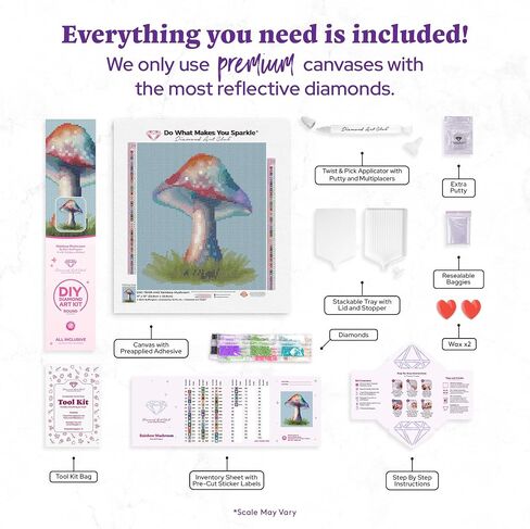 DIAMOND ART CLUB USA Flag Diamond Painting Kit, Fun DIY Crafts for Adults, Round Diamond Art Canvas for Beginners, 9" x 9" (22.8cm x 22.8cm) in Kuwait