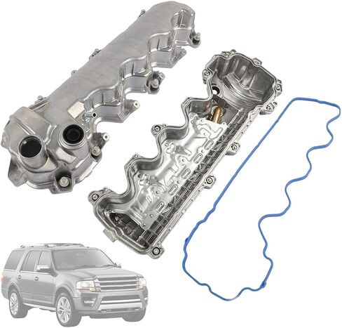 زوج اليسار + غطاء الصمام الأيمن ث/طوقا متوافق مع فورد المستكشف لينكولن Navigator Mercury Mountaineer V8 4.6L 5.4L 2004-2014 ، استبدل 264-909 9L1Z6582C 264-908 7L1Z6584A in Saudi Arabia