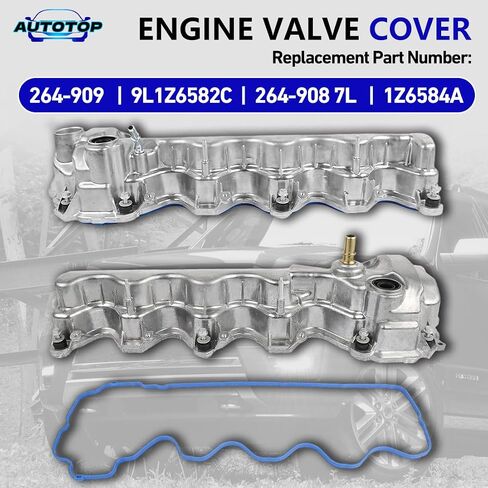 زوج اليسار + غطاء الصمام الأيمن ث/طوقا متوافق مع فورد المستكشف لينكولن Navigator Mercury Mountaineer V8 4.6L 5.4L 2004-2014 ، استبدل 264-909 9L1Z6582C 264-908 7L1Z6584A in Saudi Arabia