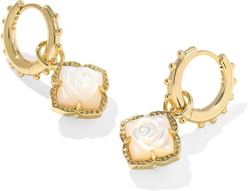 Kendra Scott Womens Mallory Rose Huggie Earrings Ivory Mother Of Pearl One Size One Size in Saudi Arabia