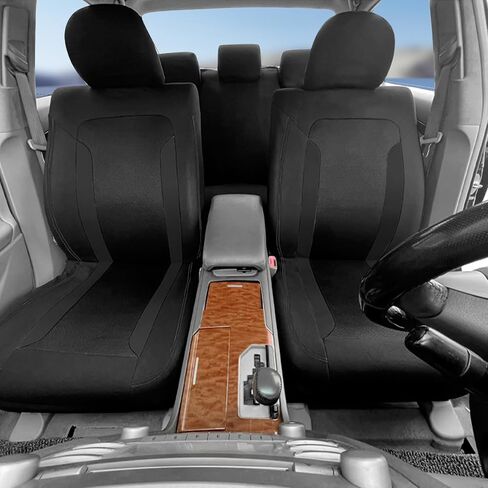 4PCS Universal Car Seat Cover with Breathable Mesh Backrest,Comfortable Car Seat Protector with Foam Padding and Retaining Buckle,Highly Elastic Car Seat Covers Full Set (Black) in Saudi Arabia