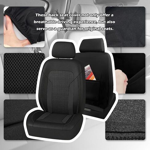 4PCS Universal Car Seat Cover with Breathable Mesh Backrest,Comfortable Car Seat Protector with Foam Padding and Retaining Buckle,Highly Elastic Car Seat Covers Full Set (Black) in Saudi Arabia