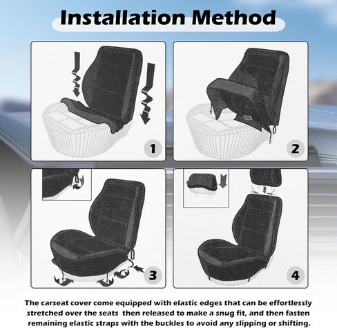 4PCS Universal Car Seat Cover with Breathable Mesh Backrest,Comfortable Car Seat Protector with Foam Padding and Retaining Buckle,Highly Elastic Car Seat Covers Full Set (Black) in Saudi Arabia
