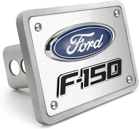 Made for Ford F-150 3D Logo Brushed 3/8" Thick Billet Aluminum 2 inch Tow Hitch Cover in Saudi Arabia