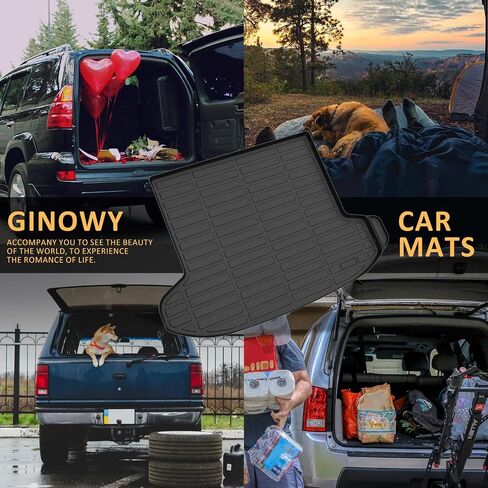GINOWY-Cargo Liner for Honda HR-V 2023 2024 2025, All Weather 2024 HRV Trunk Mat Waterproof Cargo Mat HRV 2025 TPE Rubber Durable Easy to Clean Anti-Slip HRV Accessories Mat Black in Kuwait