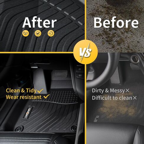 GINOWY-Cargo Liner for Honda HR-V 2023 2024 2025, All Weather 2024 HRV Trunk Mat Waterproof Cargo Mat HRV 2025 TPE Rubber Durable Easy to Clean Anti-Slip HRV Accessories Mat Black in Kuwait