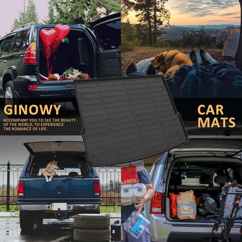 GINOWY-Cargo Liner for Honda HR-V 2023 2024 2025, All Weather 2024 HRV Trunk Mat Waterproof Cargo Mat HRV 2025 TPE Rubber Durable Easy to Clean Anti-Slip HRV Accessories Mat Black in Kuwait