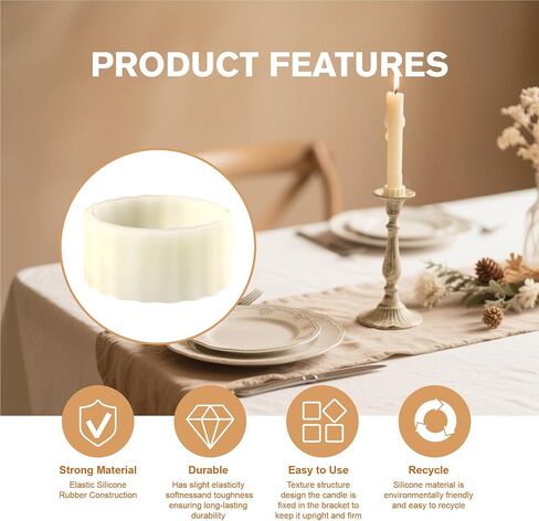 10pcs Silicone Candle Grippers for Taper Candles and Candle Cups,Candle Hugger Gaskets and Peg Holders Stay Put,Candle Rings Gripper,for Weddings,Appointment,Festivals and Home Decor Gifts(White) in Kuwait