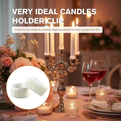 10pcs Silicone Candle Grippers for Taper Candles and Candle Cups,Candle Hugger Gaskets and Peg Holders Stay Put,Candle Rings Gripper,for Weddings,Appointment,Festivals and Home Decor Gifts(White) in Kuwait