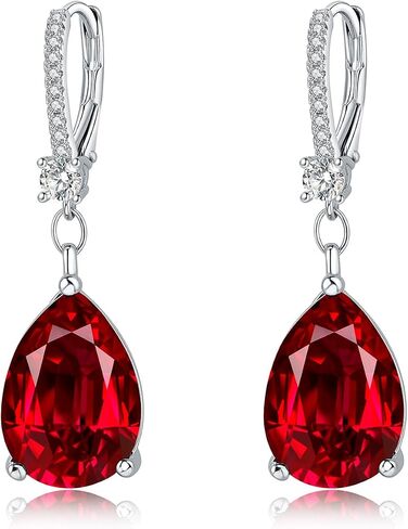 S925 Sterling Silver Teardrop Leverback Dangle Earrings for Women Hypoallergenic, 10×14mm Pear Cubic Zircon Drop Earrings Trendy Jewelry for Sensitive Ears in Kuwait