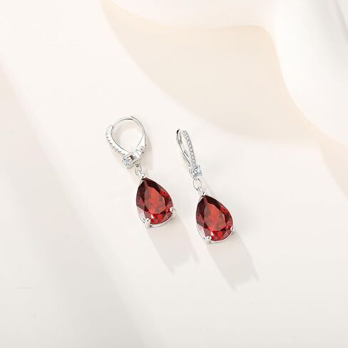 S925 Sterling Silver Teardrop Leverback Dangle Earrings for Women Hypoallergenic, 10×14mm Pear Cubic Zircon Drop Earrings Trendy Jewelry for Sensitive Ears in Kuwait