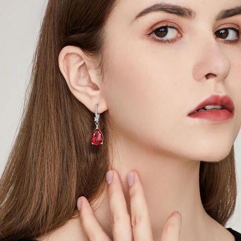 S925 Sterling Silver Teardrop Leverback Dangle Earrings for Women Hypoallergenic, 10×14mm Pear Cubic Zircon Drop Earrings Trendy Jewelry for Sensitive Ears in Kuwait