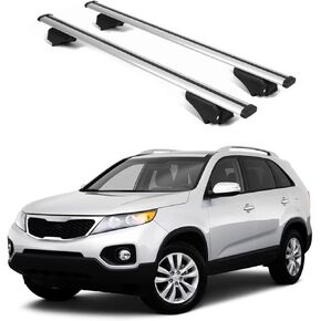 ERKUL Roof Rack Cross Bars for Kia Sorento 2011-2015 | Aluminum Crossbars with Anti Theft Lock for Rooftop | Compatible with Raised Rails - Black in Kuwait