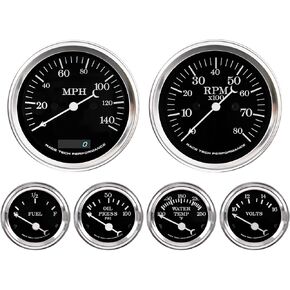 6 Gauge Cluster Kit 0-90 Ohm Vintage Electrical Black Dial 4 Color 140 MPH GPS Speedometer 8000 PRM Tachometer Signal Filter Volt Fuel Level Water Temp Oil Pressure Car Automotive Gauge Set in Kuwait