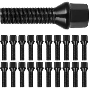 Scitoo 20pcs 14x1.25 عجلات Lug Nuts 14x1.25 ترصيع العجلة السوداء Lug Nut Fit لـ 540i xDrive ، لـ 550i ، لـ 550i GT ، لـ 550i GT xDrive ، لـ 550i xDrive ، لـ 640i ، لـ 640i Gran Coupe in Saudi Arabia