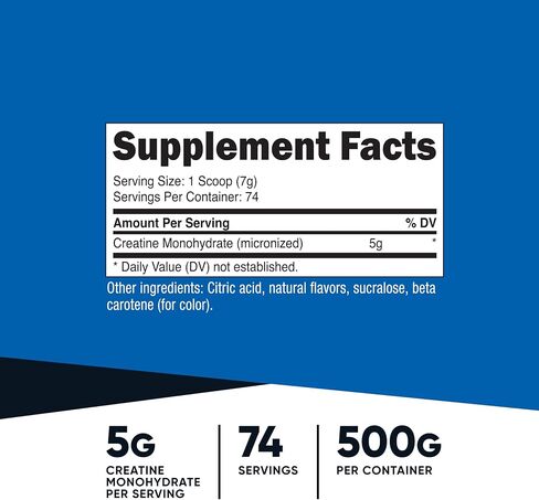 مسحوق كرياتين مونوهيدرات من نوتريكوست (برتقال ماندرين، 500 جرام) - مكمل كرياتين ميكروني - نباتي، غير معدّل وراثيًا، خالي من الغلوتين in Saudi Arabia