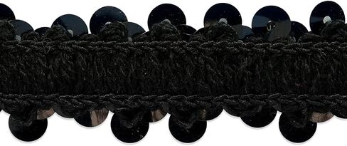 2-Row Metallic Stretch Sequin Trim, 7/8-Inch Versatile Sequins for Crafts, Durable Sequins Trim for Sewing, 10-Yard Cut, Turquoise in Saudi Arabia
