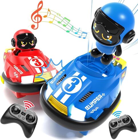 2 Pack RC Cars Toys for Ages 2-4 Toddlers|Remote Control Bumper Cars Toys for Ages 5-7 Kids|Birthday Gift for 3 4 5 6 7 8 Year Old Boys with goalmouth in Kuwait