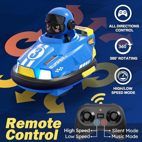2 Pack RC Cars Toys for Ages 2-4 Toddlers|Remote Control Bumper Cars Toys for Ages 5-7 Kids|Birthday Gift for 3 4 5 6 7 8 Year Old Boys with goalmouth in Kuwait
