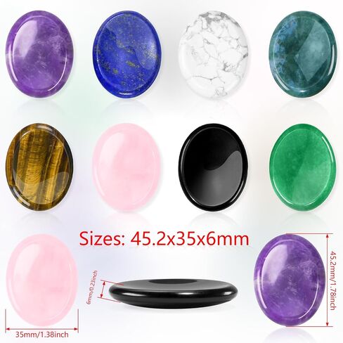 Worry Stones for Anxiety, 8pcs Worry Stone, Worry Stones Bulk, Palm Stone, Natural Crystals and Healing Stones, Stress Meditation Crystal in Saudi Arabia