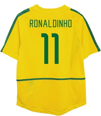 البرازيل رونالدينيو #11 Retro 2002 Soccer Jersey for Men Fan نسخة in Kuwait