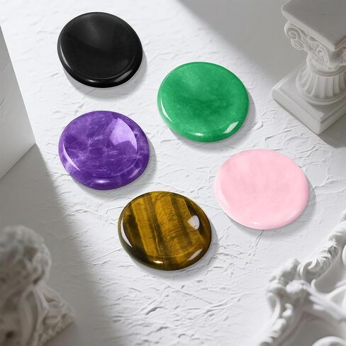 Worry Stones for Anxiety, 8pcs Worry Stone, Worry Stones Bulk, Palm Stone, Natural Crystals and Healing Stones, Stress Meditation Crystal in Saudi Arabia
