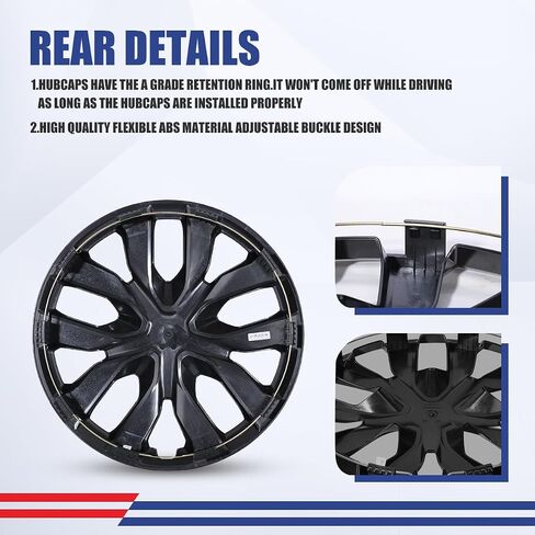 Nixon Offroad 17 بوصة Hubcaps لـ Nissan Rogue 2014-2020 [فقط Fit Steel Wheel] Wheel Rim Cover (مجموعة من 4) ABS+PC Caps استبدال للسيارة (ورنيش أسود ، 5137style) in Kuwait