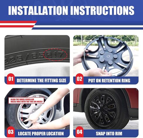 Nixon Offroad 17 بوصة Hubcaps لـ Nissan Rogue 2014-2020 [فقط Fit Steel Wheel] Wheel Rim Cover (مجموعة من 4) ABS+PC Caps استبدال للسيارة (ورنيش أسود ، 5137style) in Kuwait