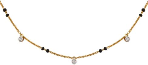 Tarinika Sterling Silver V Shape Mangalsutra Chain Necklace with Charm Design(Gold-Plated) - Silver Chain Necklace for Women | Perfect for Ethnic occasions | Indian jewelry sets for women | 1 Year Warranty* in Saudi Arabia