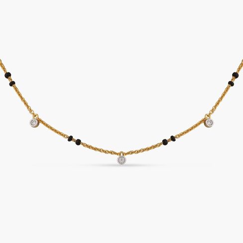 Tarinika Sterling Silver V Shape Mangalsutra Chain Necklace with Charm Design(Gold-Plated) - Silver Chain Necklace for Women | Perfect for Ethnic occasions | Indian jewelry sets for women | 1 Year Warranty* in Saudi Arabia