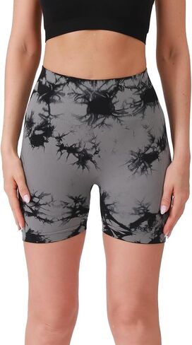 Tie Dye Workout Shorts for Women High Waist Scrunch Butt Lift Seamless Booty Gym Yoga Shorts in Saudi Arabia
