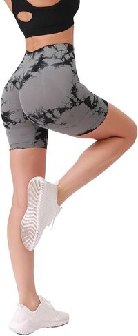 Tie Dye Workout Shorts for Women High Waist Scrunch Butt Lift Seamless Booty Gym Yoga Shorts in Saudi Arabia