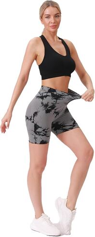 Tie Dye Workout Shorts for Women High Waist Scrunch Butt Lift Seamless Booty Gym Yoga Shorts in Saudi Arabia
