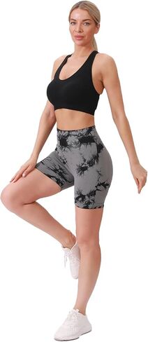 Tie Dye Workout Shorts for Women High Waist Scrunch Butt Lift Seamless Booty Gym Yoga Shorts in Saudi Arabia