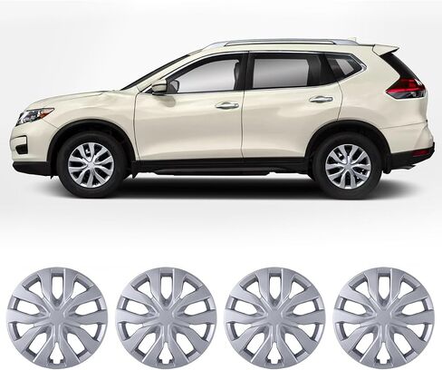 Nixon Offroad 17 بوصة Hubcaps لـ Nissan Rogue 2014-2020 [فقط Fit Steel Wheel] Wheel Rim Cover (مجموعة من 4) ABS+PC Caps استبدال للسيارة (ورنيش أسود ، 5137style) in Saudi Arabia