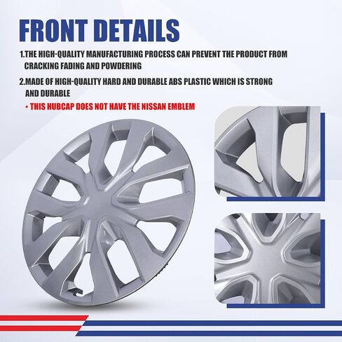 Nixon Offroad 17 بوصة Hubcaps لـ Nissan Rogue 2014-2020 [فقط Fit Steel Wheel] Wheel Rim Cover (مجموعة من 4) ABS+PC Caps استبدال للسيارة (ورنيش أسود ، 5137style) in Saudi Arabia