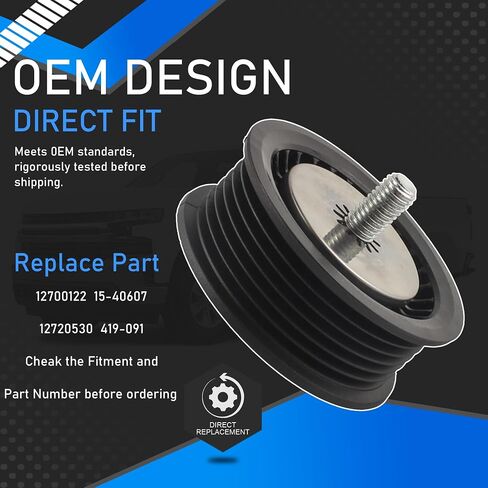 12700122 Drive Belt Idler Pulley Compatible with 2014-2015 Chevy Cruze 2019-2022 Chevrolet Silverado 1500 LTD Tahoe Suburban GMC Sierra 1500 Yukon Cadillac Escalade ESV Replaces 12720530 in Saudi Arabia