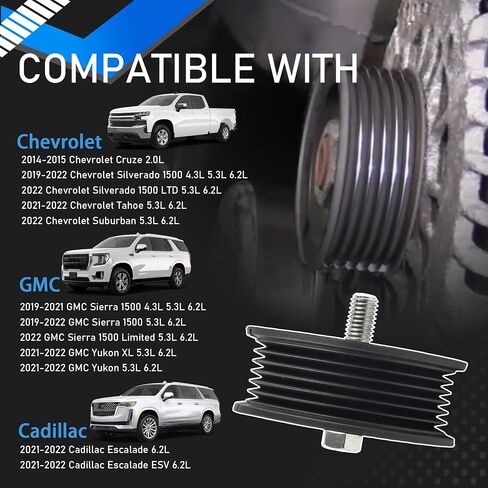 12700122 Drive Belt Idler Pulley Compatible with 2014-2015 Chevy Cruze 2019-2022 Chevrolet Silverado 1500 LTD Tahoe Suburban GMC Sierra 1500 Yukon Cadillac Escalade ESV Replaces 12720530 in Saudi Arabia