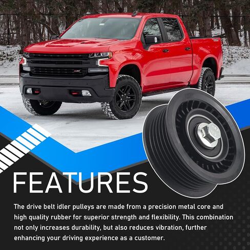 12700122 Drive Belt Idler Pulley Compatible with 2014-2015 Chevy Cruze 2019-2022 Chevrolet Silverado 1500 LTD Tahoe Suburban GMC Sierra 1500 Yukon Cadillac Escalade ESV Replaces 12720530 in Saudi Arabia