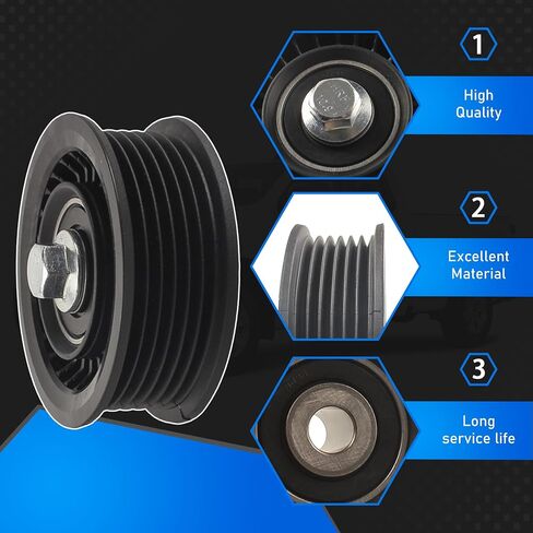 12700122 Drive Belt Idler Pulley Compatible with 2014-2015 Chevy Cruze 2019-2022 Chevrolet Silverado 1500 LTD Tahoe Suburban GMC Sierra 1500 Yukon Cadillac Escalade ESV Replaces 12720530 in Saudi Arabia