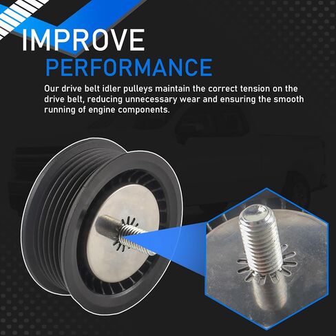 12700122 Drive Belt Idler Pulley Compatible with 2014-2015 Chevy Cruze 2019-2022 Chevrolet Silverado 1500 LTD Tahoe Suburban GMC Sierra 1500 Yukon Cadillac Escalade ESV Replaces 12720530 in Saudi Arabia