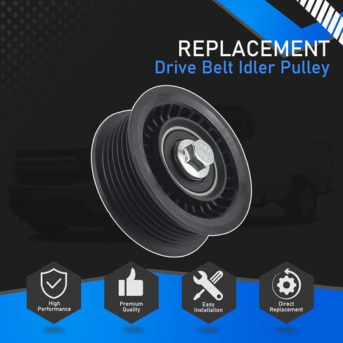 12700122 Drive Belt Idler Pulley Compatible with 2014-2015 Chevy Cruze 2019-2022 Chevrolet Silverado 1500 LTD Tahoe Suburban GMC Sierra 1500 Yukon Cadillac Escalade ESV Replaces 12720530 in Saudi Arabia