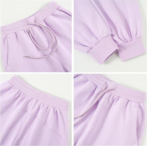 Rolanko Girls Baggy Sweatpants Solid Jogger Pants Soft Sweats Kids Trousers with Pockets 6-14Y in Kuwait