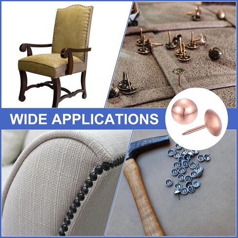 uxcell Upholstery Tacks Nail Pins Furniture, 100Pcs 14x20mm Thumb Tack Pins Assortment Kit Carbon steel for Home Sofa DIY Decorative Nail Heads Nails, Silver tone in Saudi Arabia