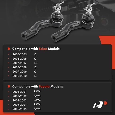 A-Premium 2 × نهايات الربط الخارجية الأمامية ، متوافق مع Toyota Rav4 2001-2005 ، Scion TC 2005-2010 in Saudi Arabia
