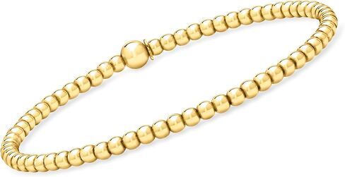 Pure Collection by Ross-Simons Italian 3mm 18kt Gold Vermeil Bead Stretch Bracelet in Saudi Arabia