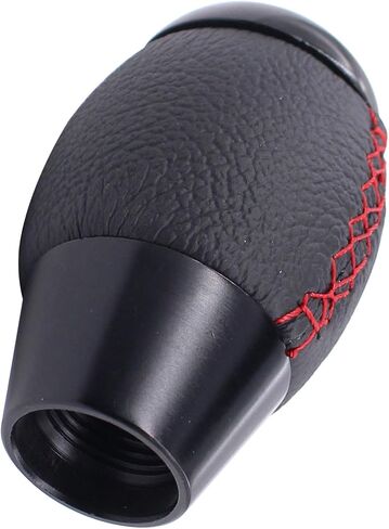 ApplianPar 5 Speed Black Leather Gear Shift Knob and Suede Boot Red Stitch Shifter Lever Boot Knob Cover Combo Kit for Civic CRX in Saudi Arabia