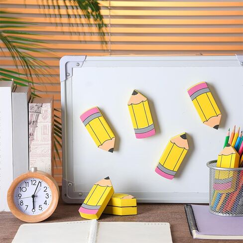 محايات المسح الجاف 8 قطع ممحاة ممحاة جافة مغناطيسية ممحاة السبورة البيضاء لطيف محايات السبورة البيضاء للمكتب والمنزل (قلم رصاص) in Kuwait