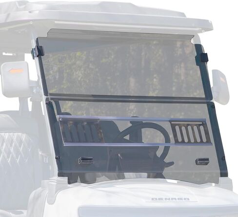 RED DOT Vented Tinted Golf Cart Windshield Compatible with Denago EV Rover XL Golf Carts | 1/4 Inch Acrylic | Made in the USA in Kuwait